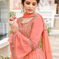 Salwar Suit Georgette Peach Embroidered Salwar Kameez