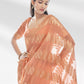 Trendy Saree Organza Peach Zari Saree
