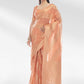 Trendy Saree Organza Peach Zari Saree