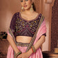 A Line Lehenga Chinon Crush Pink Purple Embroidered Lehenga Choli