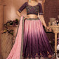 A Line Lehenga Chinon Crush Pink Purple Embroidered Lehenga Choli