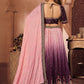 A Line Lehenga Chinon Crush Pink Purple Embroidered Lehenga Choli