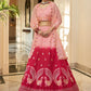 Lehenga Choli Art Silk Pink Rani Embroidered Lehenga Choli
