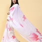 Casual Satin Silk Pink White Digital Print Saree