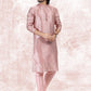 Kurta Pyjama Banarasi Jacquard Pink Fancy Work Mens