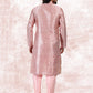 Kurta Pyjama Banarasi Jacquard Pink Fancy Work Mens