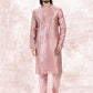 Kurta Pyjama Banarasi Jacquard Pink Fancy Work Mens