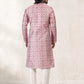 Kurta Pyjama Banarasi Jacquard Pink Fancy Work Mens