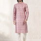 Kurta Pyjama Banarasi Jacquard Pink Fancy Work Mens