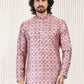 Kurta Pyjama Banarasi Jacquard Pink Fancy Work Mens