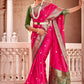 Contemporary Banarasi Silk Pink Weaving Saree