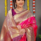 Contemporary Banarasi Silk Pink Weaving Saree