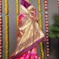 Contemporary Banarasi Silk Pink Weaving Saree