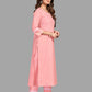 Pant Style Suit Blended Cotton Pink Block Print Salwar Kameez