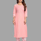 Pant Style Suit Blended Cotton Pink Block Print Salwar Kameez