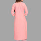 Pant Style Suit Blended Cotton Pink Block Print Salwar Kameez