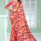 Contemporary Faux Georgette Pink Patch Border Saree