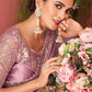 Designer Georgette Satin Pink Lace Saree