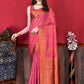 Trendy Saree Katan Silk Pink Patch Border Saree