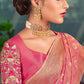Classic Organza Pink Embroidered Saree