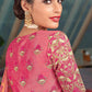 Classic Organza Pink Embroidered Saree