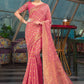 Classic Organza Pink Embroidered Saree
