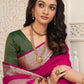 Classic Organza Pink Patch Border Saree