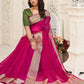 Classic Organza Pink Patch Border Saree