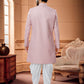 Indo Western Sherwani Fancy Fabric Pink Buttons Mens