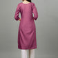 Casual Kurti Cotton Pink Embroidered Kurtis