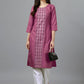 Casual Kurti Cotton Pink Embroidered Kurtis