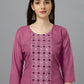 Casual Kurti Cotton Pink Embroidered Kurtis