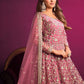 Anarkali Suit Net Pink Embroidered Salwar Kameez