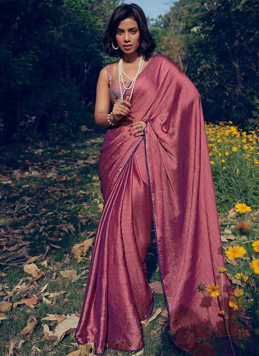 Classic Art Silk Pink Woven Saree