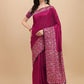 Contemporary Banglori Silk Raw Silk Pink Woven Saree