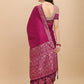 Contemporary Banglori Silk Raw Silk Pink Woven Saree