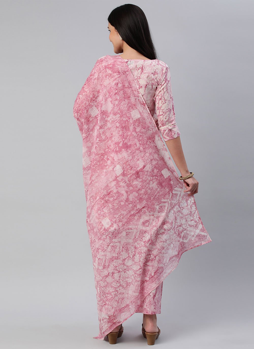 Salwar Suit Cotton Pink Block Print Salwar Kameez