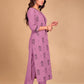 Pant Style Suit Blended Cotton Pink Foil Print Salwar Kameez