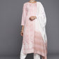 Straight Salwar Suit Chanderi Cotton Pink Embroidered Salwar Kameez