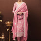 Pakistani Salwar Suit Chiffon Chinon Pink Crystals Salwar Kameez