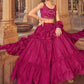 Lehenga Choli Chinon Pink Plain Lehenga Choli