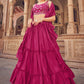 Lehenga Choli Chinon Pink Plain Lehenga Choli