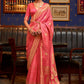 Classic Satin Silk Pink Weaving Saree