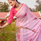 Classic Georgette Pink Embroidered Saree