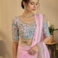Classic Organza Pink Thread Saree