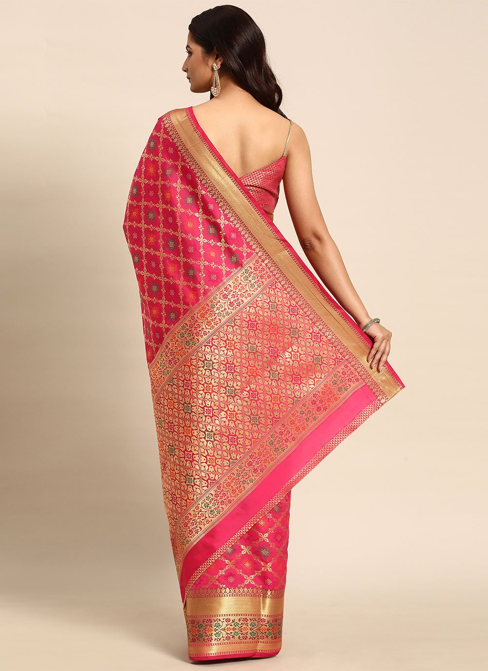 Contemporary Silk Pink Woven Saree