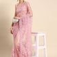 Contemporary Net Pink Embroidered Saree