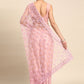 Contemporary Net Pink Embroidered Saree