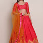 Lehenga Choli Silk Pink Woven Lehenga Choli