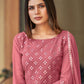 Salwar Suit Georgette Pink Mirror Salwar Kameez